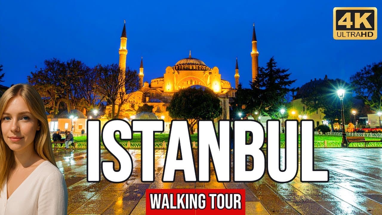 Istanbul Night Walking Tour – The Most Beautiful City Center in the World 4K 60fps