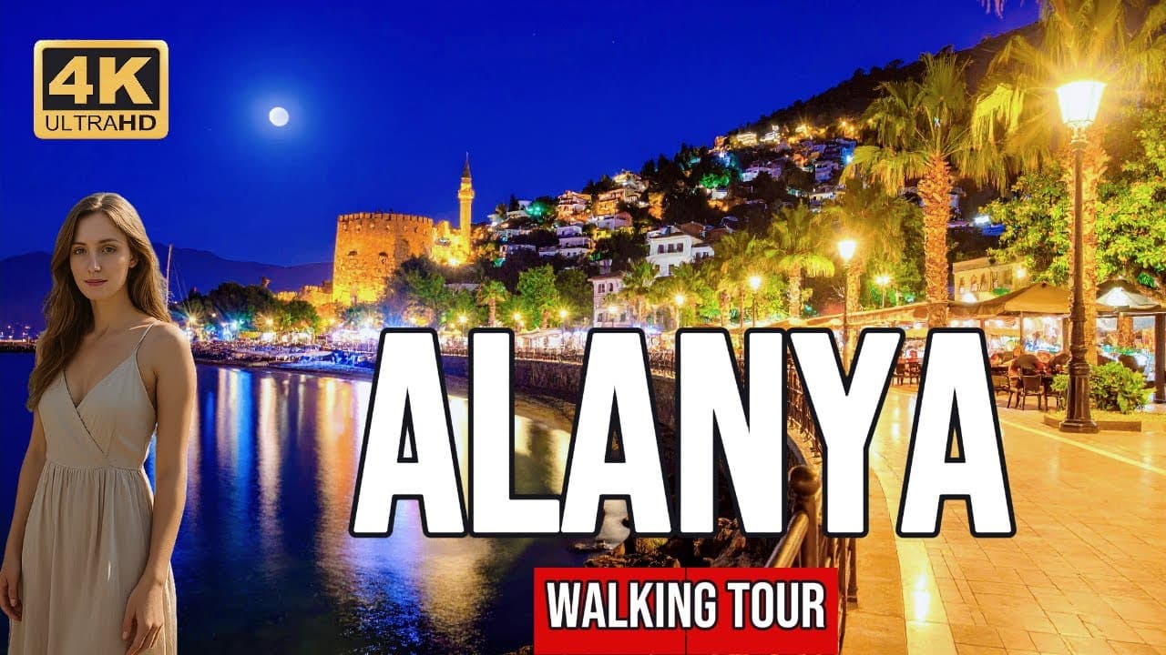 Experience MAGICAL Alanya at Night - 4K Walking Tour Alanya Turkey