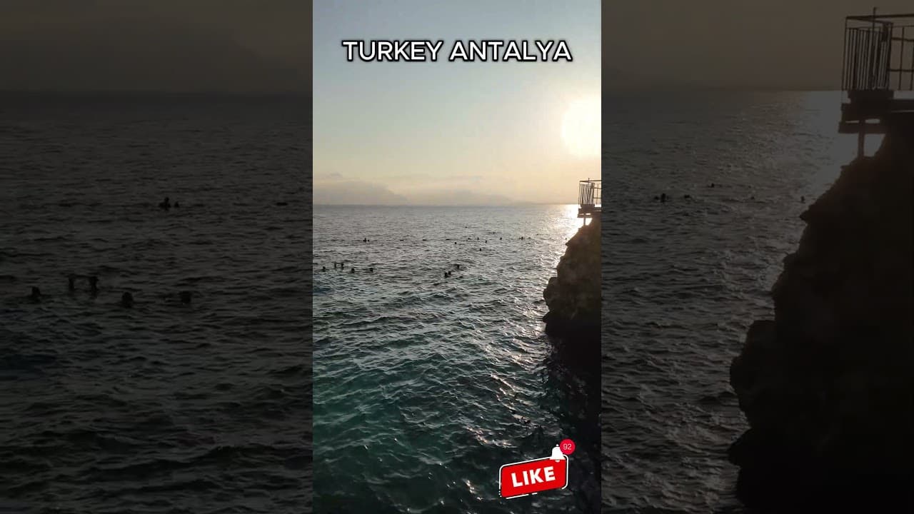 🇹🇷 4K Beach Video of Antalya at Sunset | #TurkeyAntalya #TravelAntalya #4ktravel