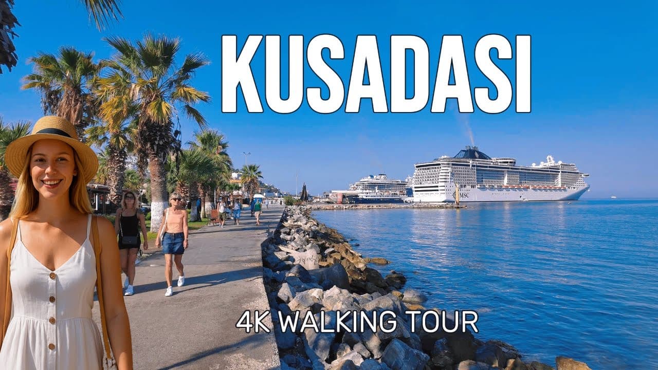 Kusadasi Walking Tour 4K 60fps: Must-Visit Landmarks and Local Culture
