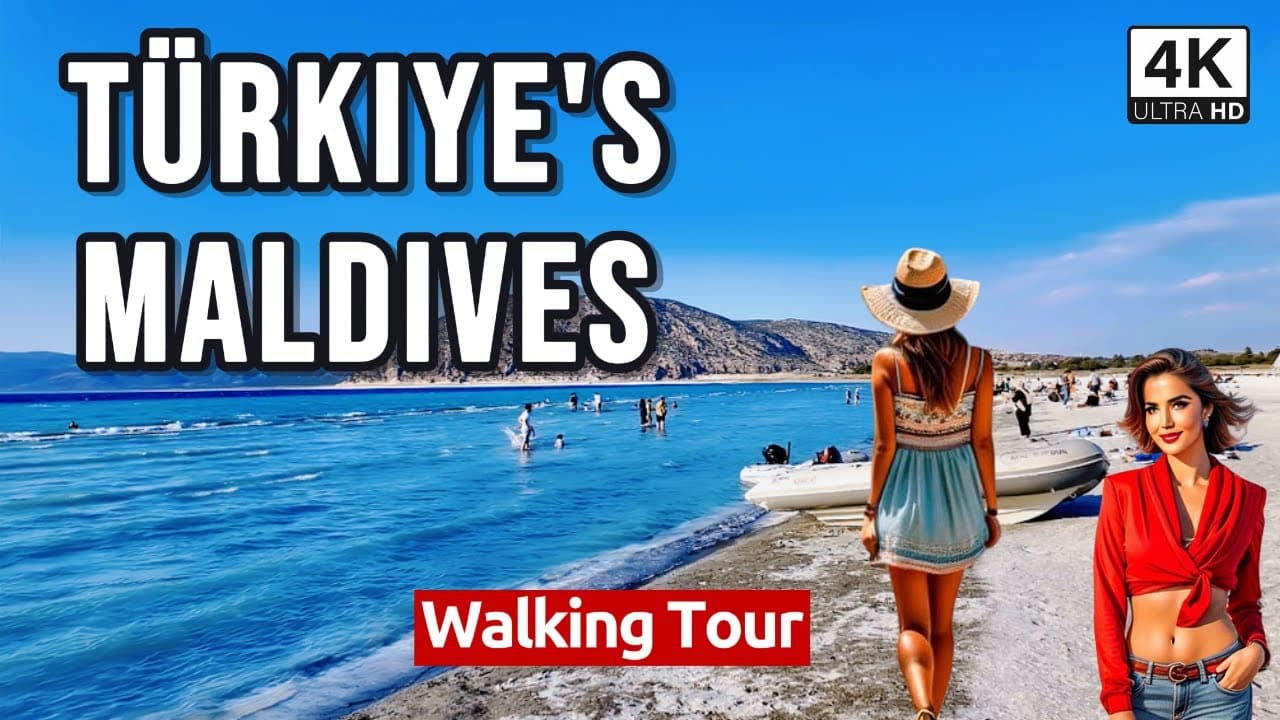 Turkey's Maldives: Walking Tour at Salda Lake - Beach and Nature Park Views | 4K