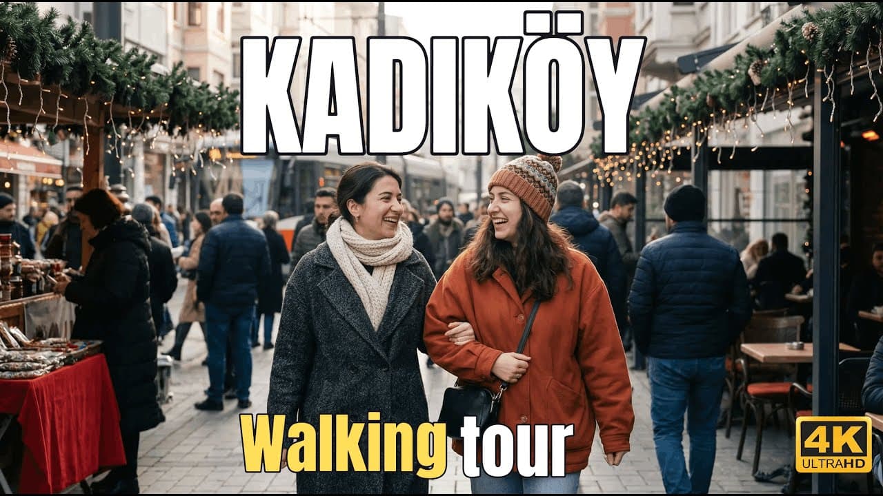 Kadıköy Istanbul Christmas Walking Tour 4K - The Most Festive Streets in the City