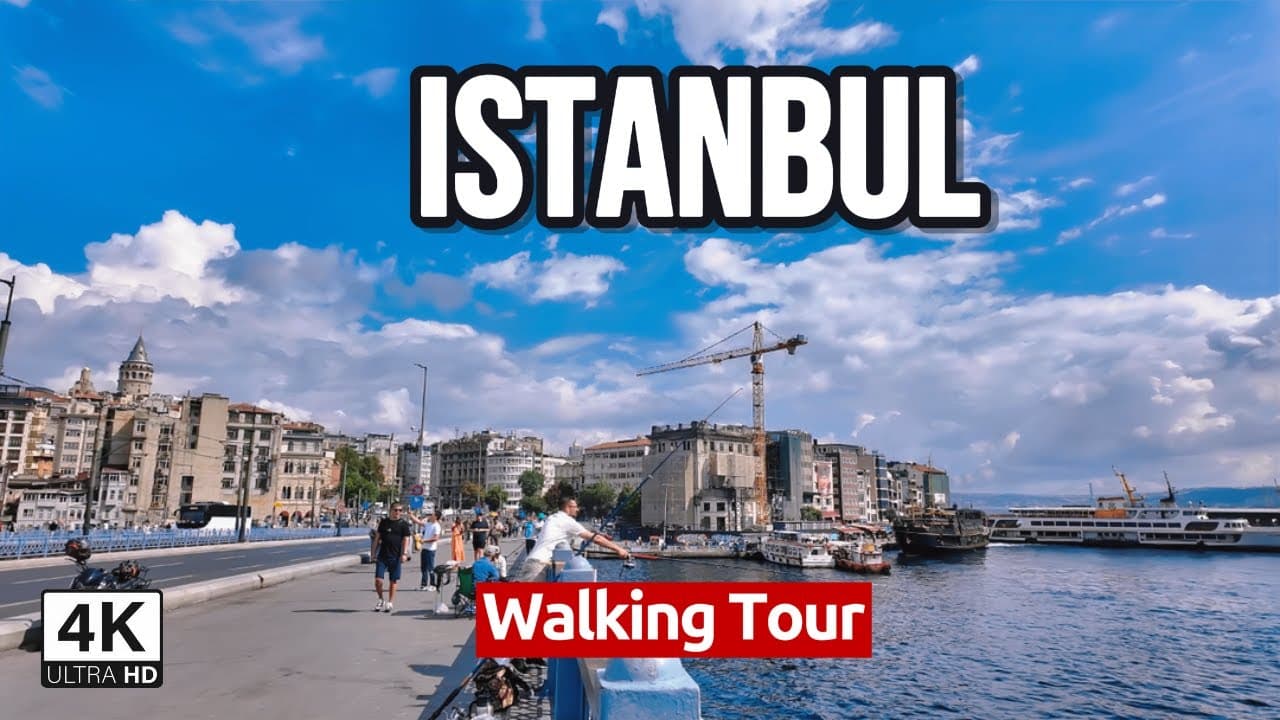 Virtual Istanbul Tour: Galata Bridge to Sultan Ahmet Square 4k Walking Tour